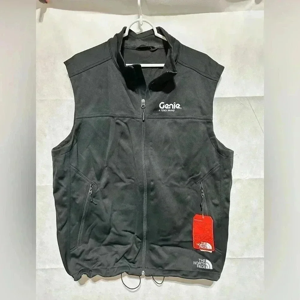 The North Face Ridgeline Vest Size XL Black Zip Genie Terex Logo Hike *NEW*